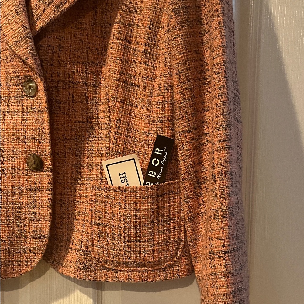 Liz Claiborne Women's Coral Tweed Blazer - Picture 4 of 7